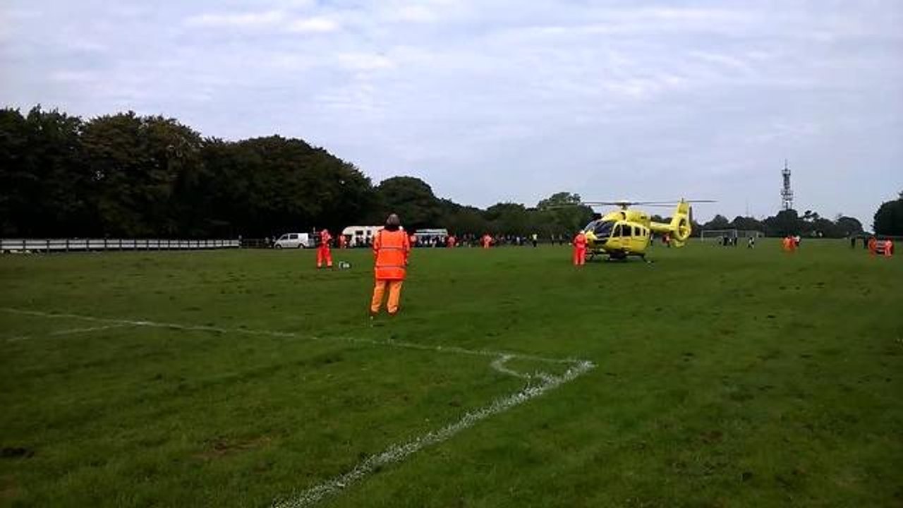 Air ambulance lands in Scarborough
