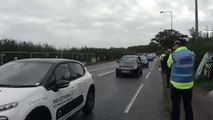 The protest convoy at the Fylde fracking site