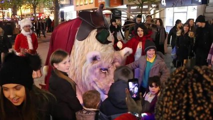 Giant puppet lion at Christmas festival
