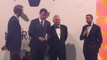Bowyer accepts award at 2017 North West Football Awards