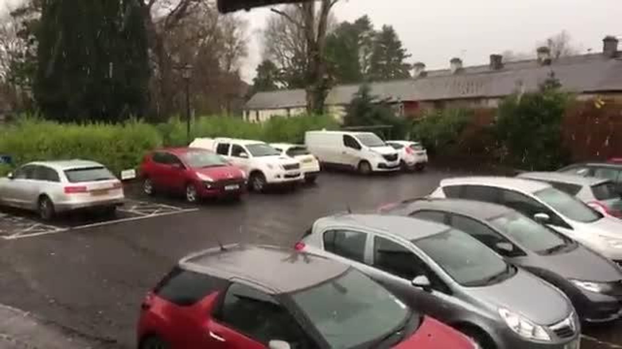 It's snowing in Ballymena