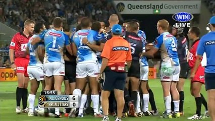 Sam Thaiday punches Jared Waerea-Hargreaves