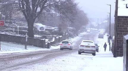 Snow falls in Sheffield