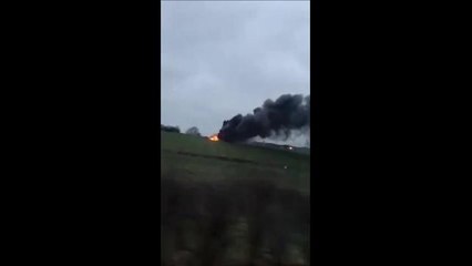 Fire at Lodge Farm near Peterborough