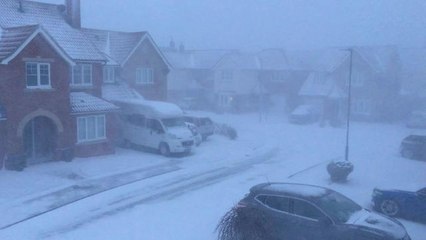 Snow falls in Seaham