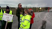 Former diplomat John Ashton supporting protesters at a Fylde fracking site