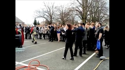 Derbyshire Fire and Rescue Service crash simulation at Outwood Academy