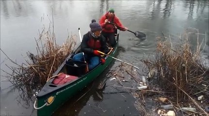 Litter pick on river aire