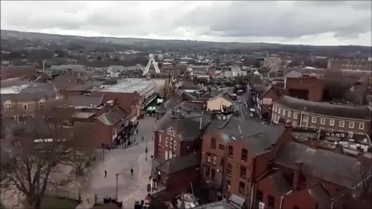 The view from the top of the Crooked Spire in Chesterfield