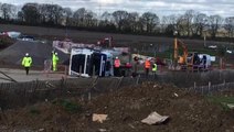 Overturned lorry