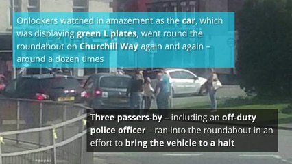 Brave Locals Step in to Stop Car Spinning Round Roundabout