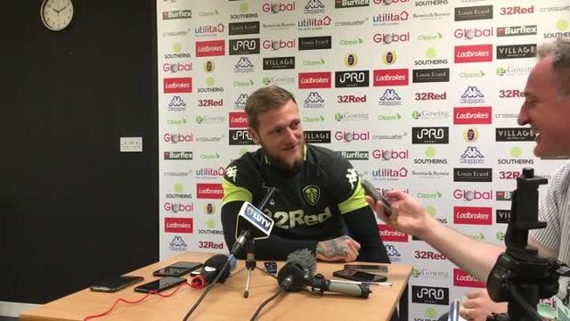 Leeds United defender Liam Cooper pre-QPR press conference