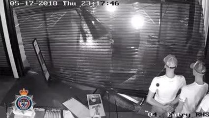 CCTV footage of ram raid on JD Sports store