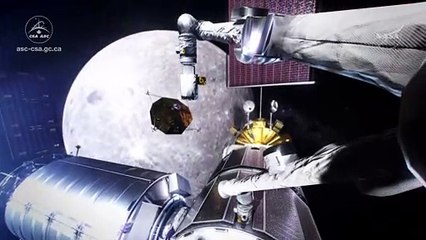 Animation of Canadarm3, Canada's contribution to the Lunar Gateway