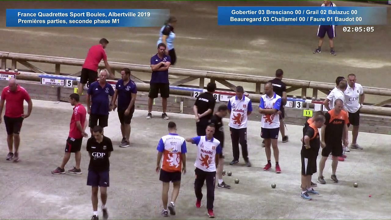 Premières parties de poules M1, seconde phase, France Quadrettes, Albertville 2019