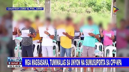 Mga magsasaka, tumiwalag sa unyon na sumusuporta sa CPP-NPA