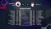 Resumen partido entre Deportivo Pasto y Santa Fe Jornada 1 Clausura Colombia