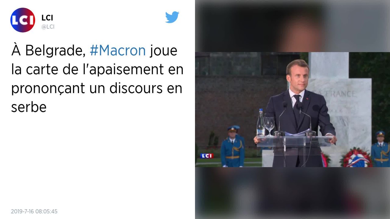 Pour se faire pardonner, Emmanuel Macron prononce un discours en serbe