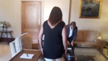 Francina Armengol recibe en audiencia al rector de la UIB, Llorenç Huguet
