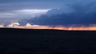 Thunderstorm Over Buffalo Gap National Grassland at Sunset