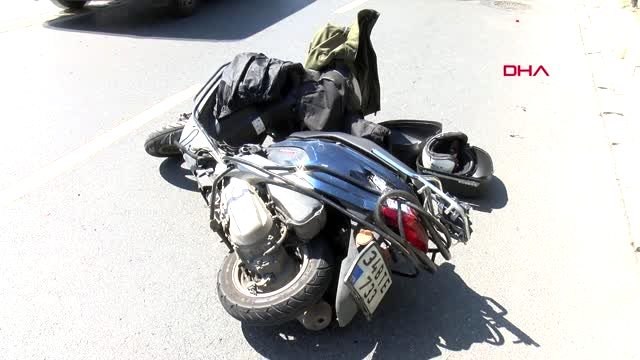 BEŞİKTAŞ'TA ÖZEL HALK OTOBÜSÜNÜN ÇARPTIĞI MOTOSİKLET SÜRÜCÜSÜ AĞIR YARALANDI