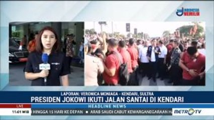 Jokowi dan Iriana Jalan Santai Bersama Warga Kendari