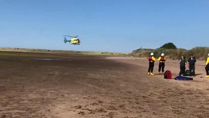 Coastguard rescue woman after she fell off horse