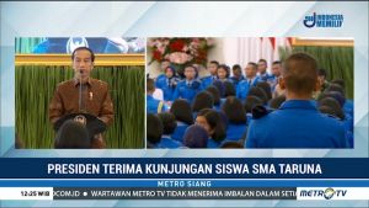 Jokowi Terima Kunjungan Siswa SMA Taruna Nusantara