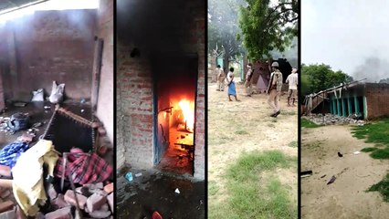 फतेहपुर: प्रतिबंधित मास मिलने पर मदरसे में तोड़फोड़, आगजनी, पुलिस फोर्स तैनात