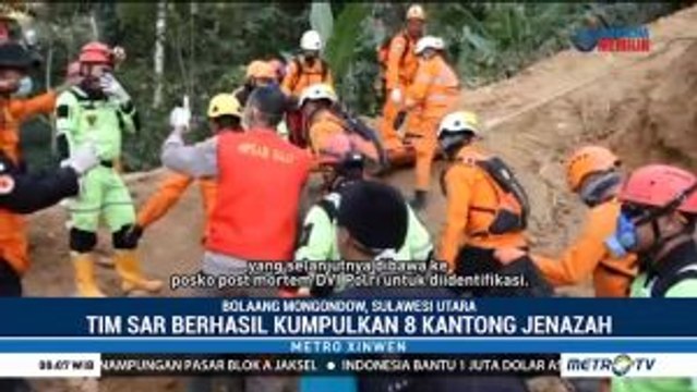 Delapan Kantong Jenazah Korban Longsor Tambang Bolmong Ditemukan