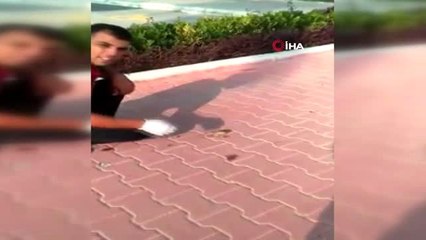 Ayağı yere atılan sakıza yapışan kuşu böyle kurtardı