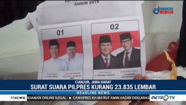 KPUD Cianjur Masih Kekurangan Surat Suara Pilpres