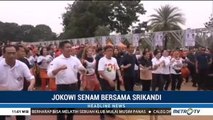 Jokowi Ikut Senam Bersama Ribuan Srikandi di Jakabaring