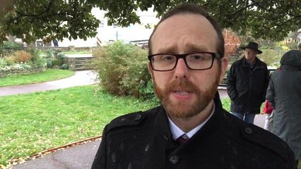 Cllr Matt Stnley defending the Sunken Gardens