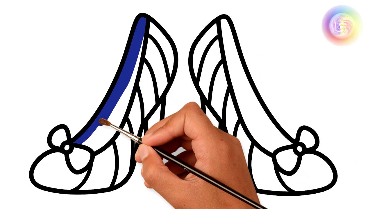 Coloring Rainbow Heals Shoe | Painting for toddlers and drawing for kids | Itty Bitty Kids Art