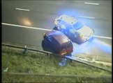 SWNS_201218_Police cars spin van caught going the WRONG WAY up motorway with driver four times over the limit