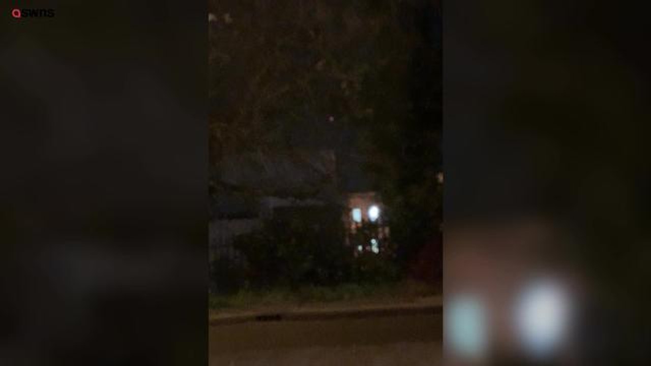 SWNS_090119_Commuter claims to have captured footage of the drone over Heathrow Airport which caused flight chaos last night