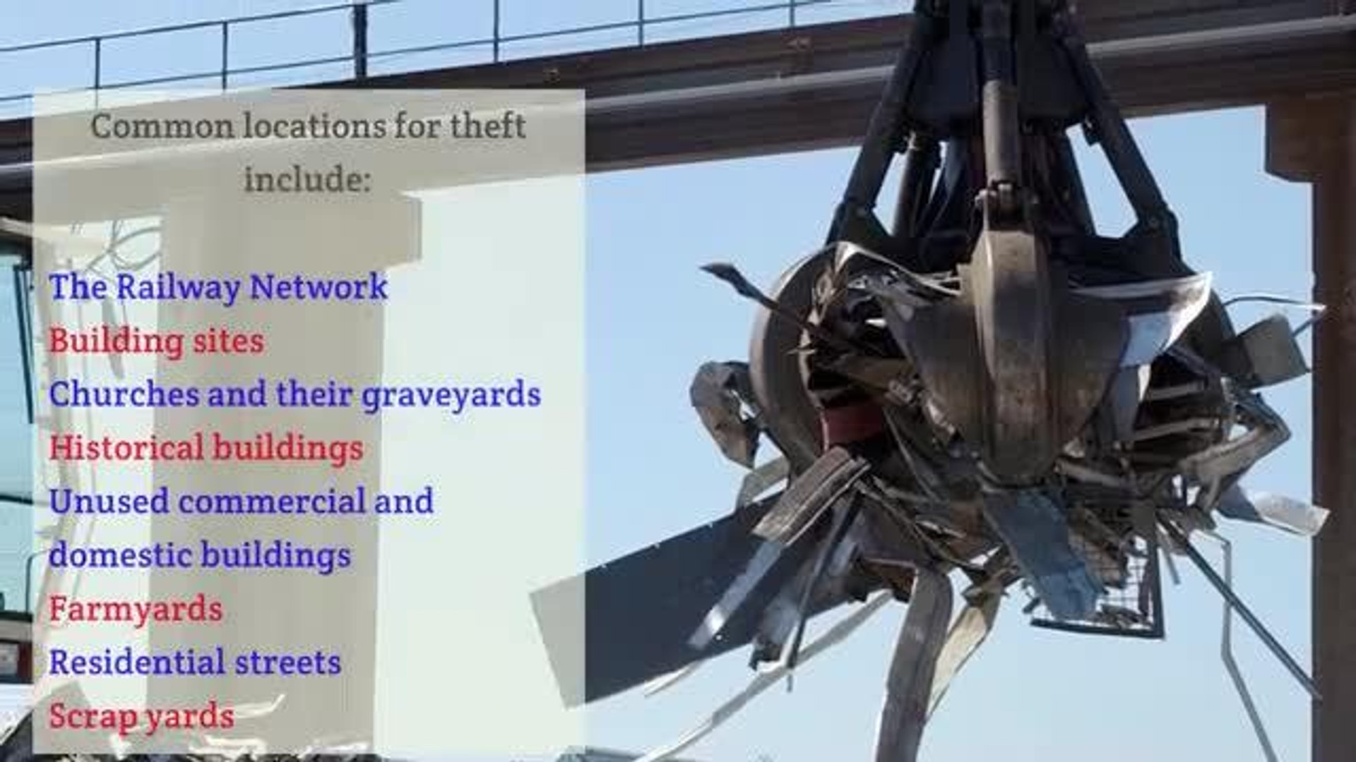 ⁣Metal theft