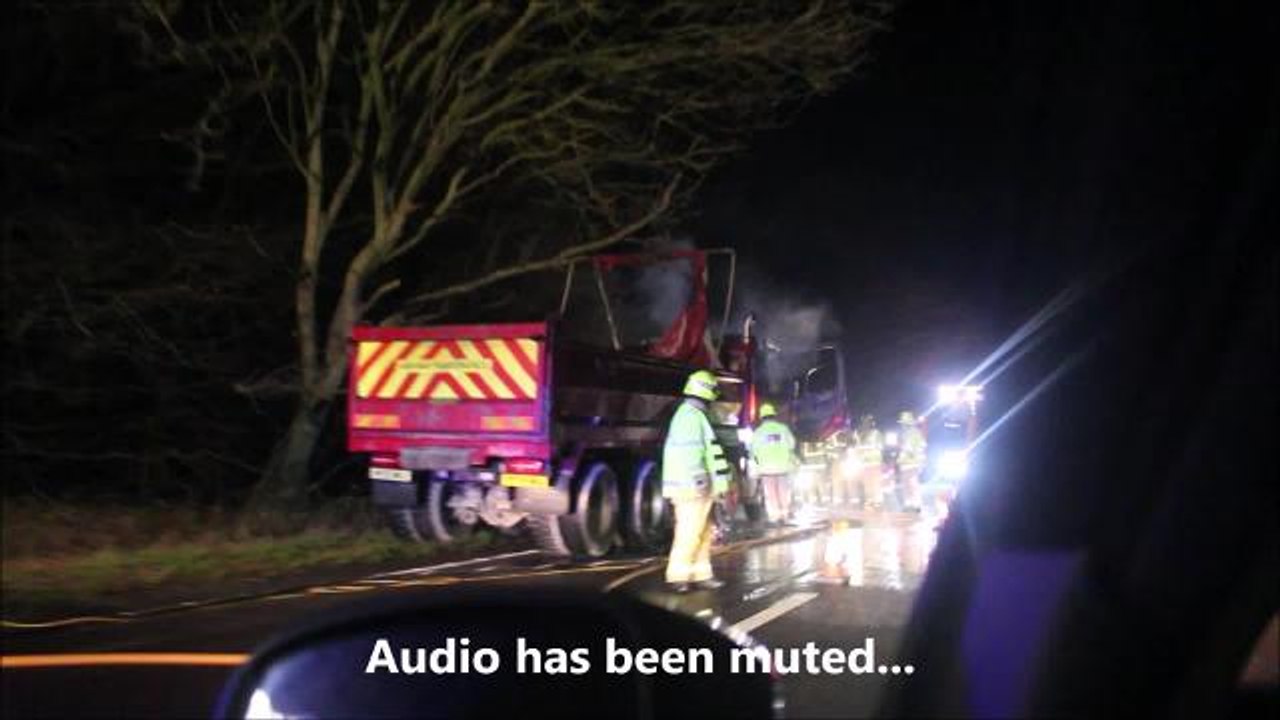 A27 lorry fire video