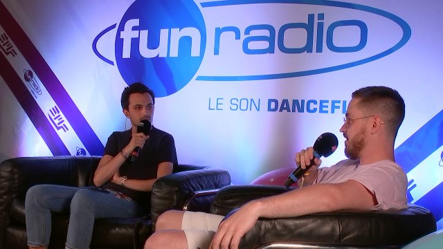 Aazar en interview dans le studio de Fun Radio à l'EMF 2019