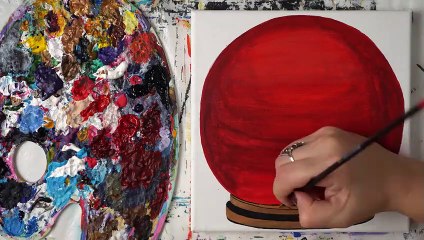 Ballerinas in the Glass Winter Ball - Acrylic painting   Homemeade Illustration