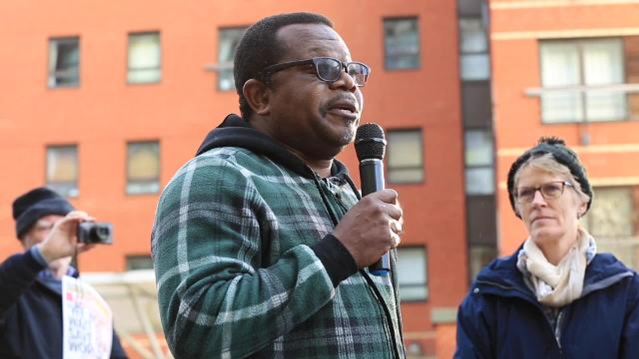Protesters in Sheffield call on the Home Office to lift the threat of deportation hanging over Zimbabwe asylum seekers in the UK, claiming it is not safe for them to return