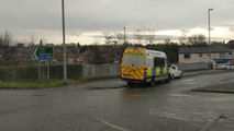 Video of a scene of a car crash outside Morrisons in Bramley.