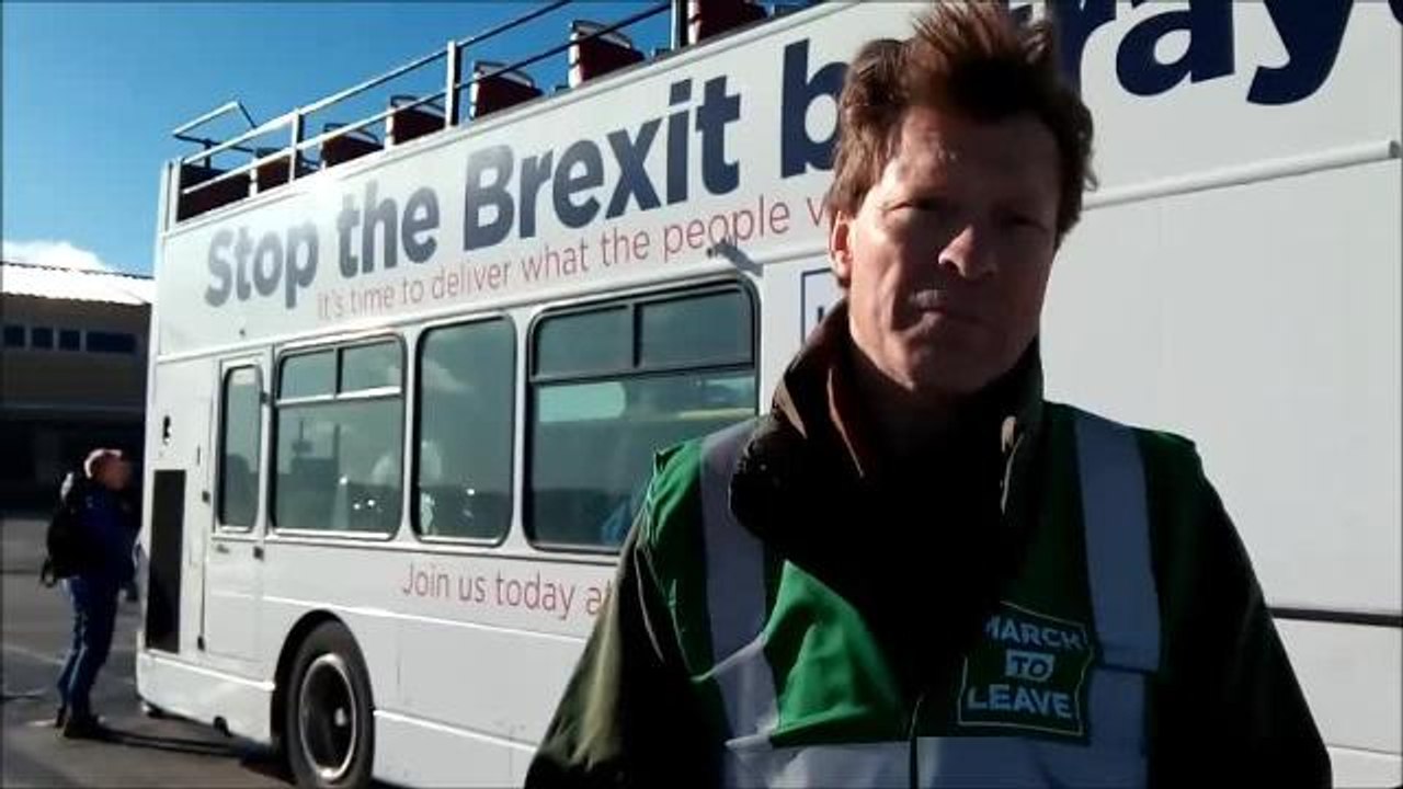 'Where's Nigel?' signs flashed up seeking whereabouts of Nigel Farage as March to Leave protesters head through the North East