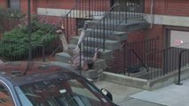Google Maps captures dramatic moment man falls down steps in real-time scenes