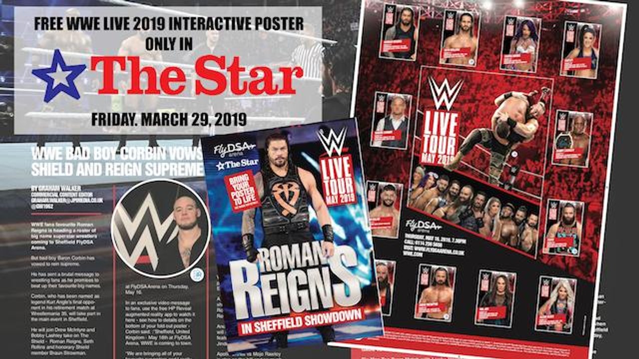 WWE Live Tour 2019 free interactive poster only with The Star