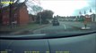 Driver mounts kerb in Northampton
