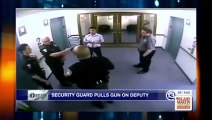 ADOS-  INFERIORITY COMPLEX--security guard pulls gun on black police officer in full uniform