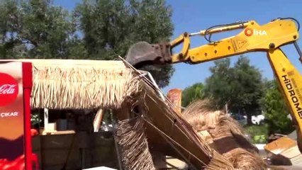 Didim'de kaçak yapıların yıkımı kısa sürdü