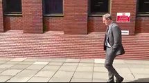Disgraced teacher Dominic Peachey leaving Leeds Crown Court at an earlier hearing